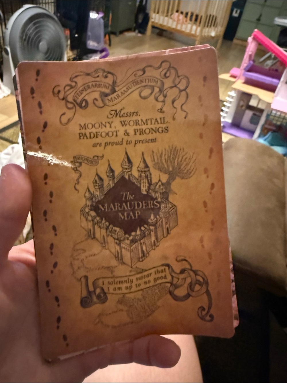 Marauder's Map Kindle Insert 4x6 (basic kindle) - Vintage Brown